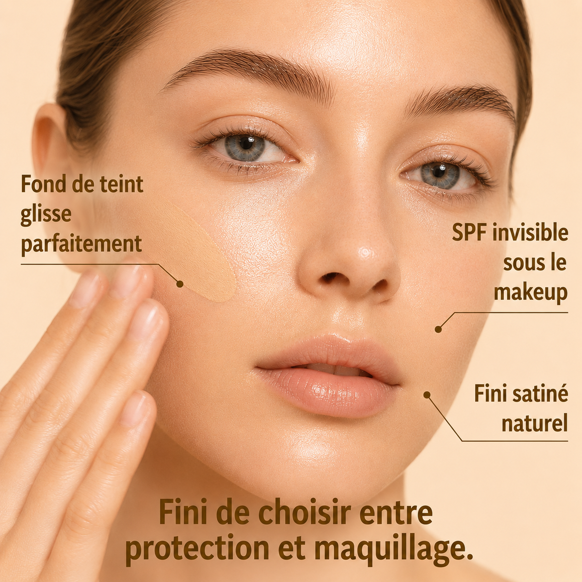 Sérum Solaire Invisible SPF50+, Hydratant et  Peau Sensible